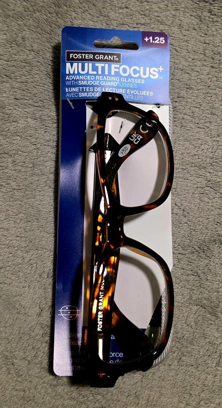 Foster Grant Multi Focus+ Reading Glasses Tortoise +1.25 New w
